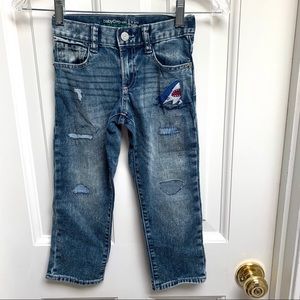 NEW Baby Gap Distressed Shark Embroider Jean Boy 5